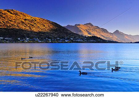 Stock Image - Te Anau, South Island New Zealand. Fotosearch