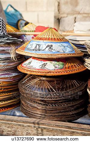 Stock Image - Thailand, Asian Style Conical Hat, Headwear,. Fotosearch