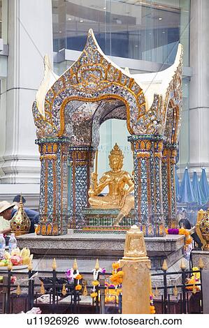 Stock Photograph - Thailand, Bangkok, Erawan Shrine. Fotosearch