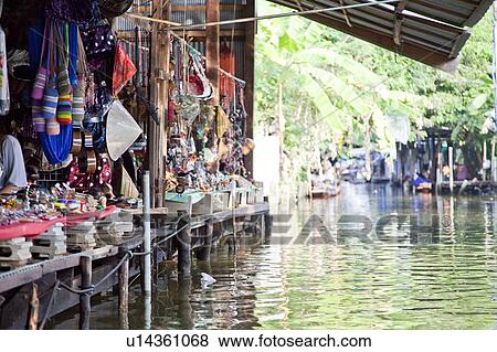 Thailand, Bangkok, Floating Market View Large Photo Image Stock Photo - Thailand, Bangkok, Floating Market. Fotosearch