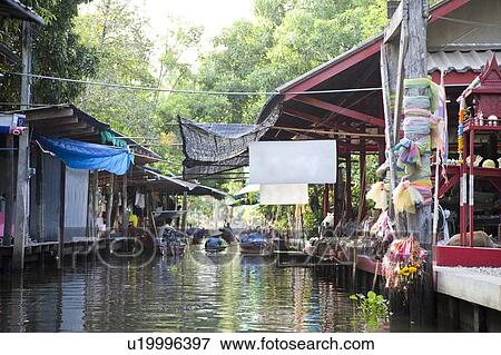 Stock Photo - Thailand, Bangkok, Floating Market. Fotosearch