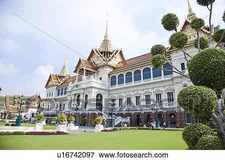 Thailand, Bangkok, Grand Palais, Cakri Group View Large Photo Image Stock Photo - Thailand, Bangkok, Grand Palais, Cakri Group. Fotosearch