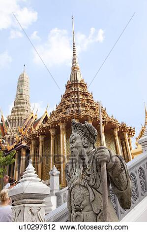 Stock Image - Thailand, Bangkok, Grand Palais, Wat Phra Kaeo. Fotosearch