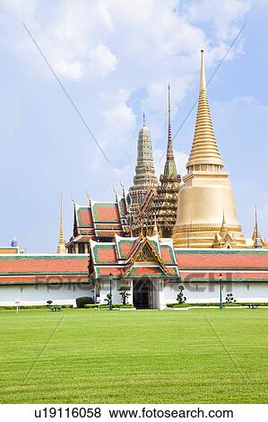 Thailand, Bangkok, Grand Palais, Wat Phra Kaeo View Large Photo Image Stock Photo - Thailand, Bangkok, Grand Palais, Wat Phra Kaeo. Fotosearch