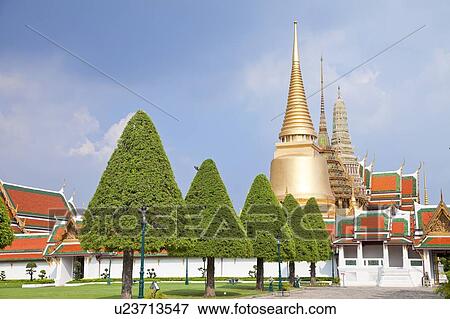 Stock Photo - Thailand, Bangkok, Grand Palais, Wat Phra Kaeo. Fotosearch