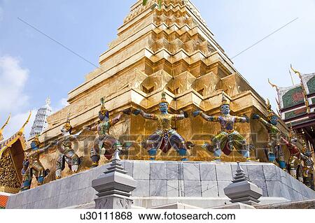 Stock Photo - Thailand, Bangkok, Grand Palais, Wat Phra Kaeo. Fotosearch
