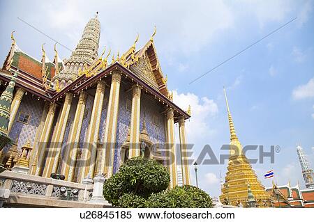 Thailand, Bangkok, Grand Palais, Wat Phra Kaeo, Prasat Phra Debidorn View Large Photo Image Stock Photography - Thailand, Bangkok, Grand Palais, Wat Phra Kaeo, Prasat Phra Debidorn. Fotosearch