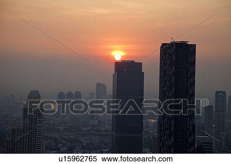 Thailand, Bangkok, Sunset View Large Photo Image Stock Photography - Thailand, Bangkok, Sunset. Fotosearch