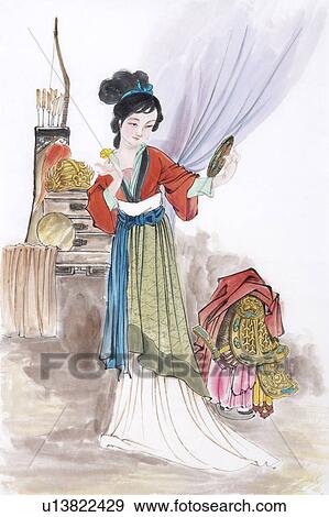 Whwa Mulan, a famous character in Chinese legend, who attends the army for her father View Large Photo Image Stock Photo - Whwa Mulan, a famous character in Chinese legend, who attends the army for her father. Fotosearch