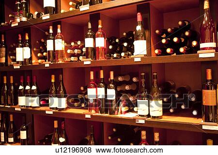 Wines on rack in the store View Large Photo Image Stock Photo - Wines on rack in the store. Fotosearch