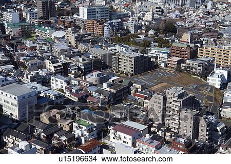 Picture - Aerial view of Bunkyo Ward,. Fotosearch