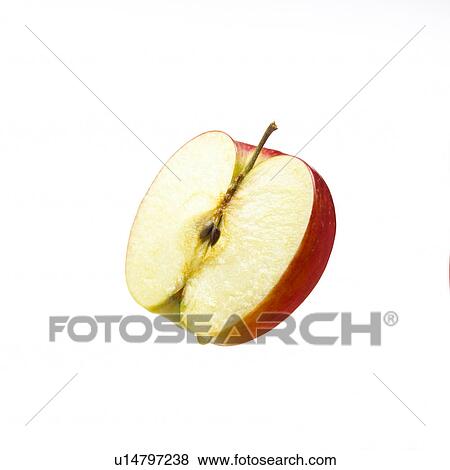 Stock Photo - Apple sliced in half, white background. Fotosearch