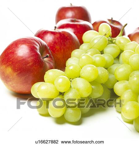Apples and Muscat grapes, white background View Large Photo Image Stock Image - Apples and Muscat grapes, white background. Fotosearch