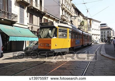 Stock Photo - Cable Car in Milan. Fotosearch