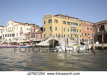 Picture - Canal and cityscape. Fotosearch
