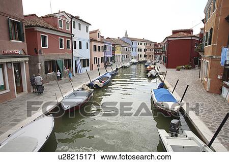 Canal at Burano island View Large Photo Image Stock Image - Canal at Burano island. Fotosearch