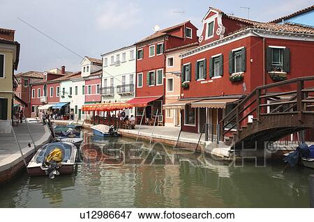 Stock Photo - Canal at Burano island. Fotosearch