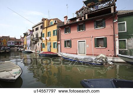 Stock Photo - Canal at Burano island. Fotosearch