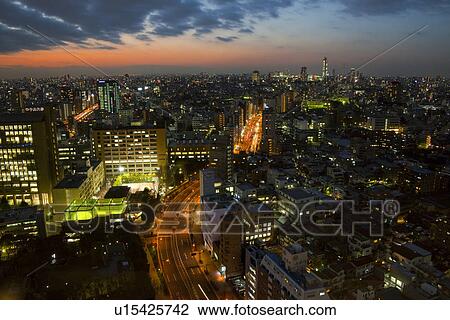 Cityscape from Bunkyo Ward at night View Large Photo Image Stock Image - Cityscape from Bunkyo Ward at night. Fotosearch