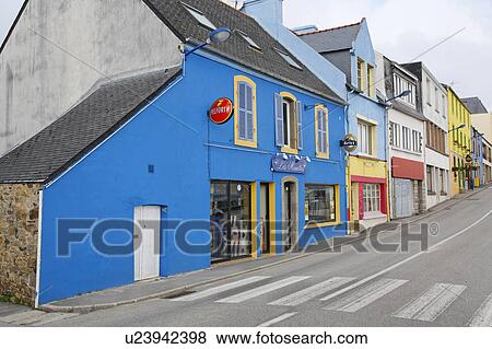 Colorful Houses, Finistere, Bretagne, France View Large Photo Image Stock Photo - Colorful Houses, Finistere, Bretagne, France. Fotosearch