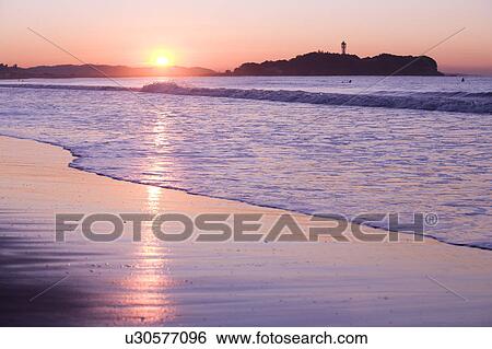 Stock Photograph - Enoshima at dawn. Fotosearch