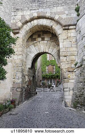 Gate in the Town, Cordes Sur Ciel, Tarn, France View Large Photo Image Stock Image - Gate in the Town, Cordes Sur Ciel, Tarn, France. Fotosearch