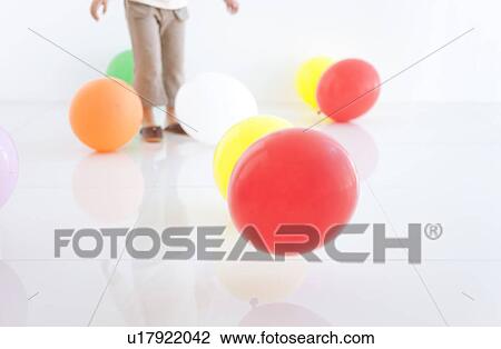 Girl and colorful balloons View Large Photo Image Stock Image - Girl and colorful balloons. Fotosearch