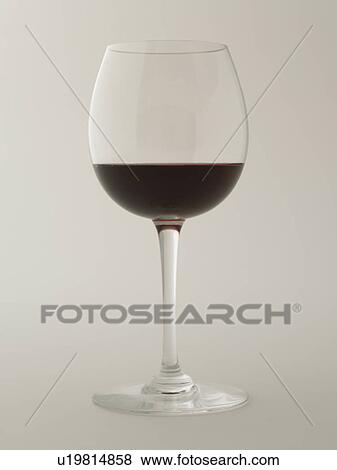 Stock Photo - Glass of red wine, white background. Fotosearch