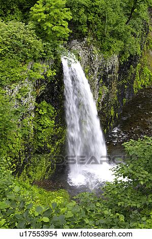 Picture - Hakuryu waterfall, Hokkaido Prefecture, Japan. Fotosearch