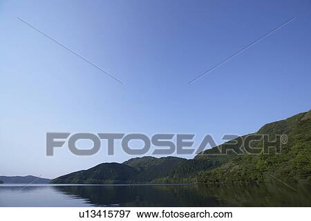 Stock Photo - Lake and Green Mountains. Fotosearch