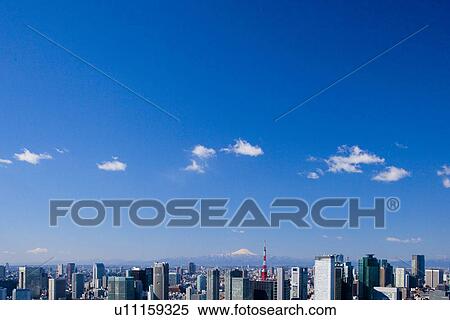 Office buildings and Mt. Fuji View Large Photo Image Stock Photography - Office buildings and Mt. Fuji. Fotosearch