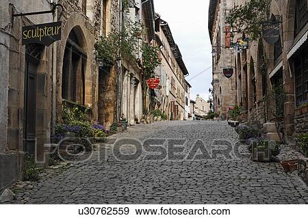 Old Stone Pavement, Cordes Sur Ciel, Tarn, France View Large Photo Image Stock Photo - Old Stone Pavement, Cordes Sur Ciel, Tarn, France. Fotosearch