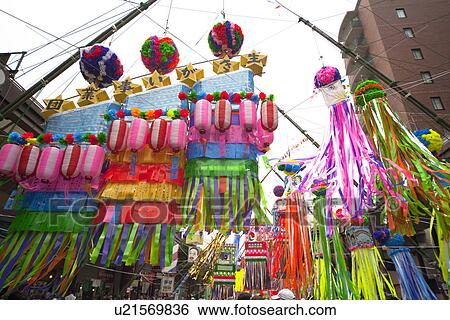 Stock Photograph - Ornaments for Tanabata festival. Fotosearch