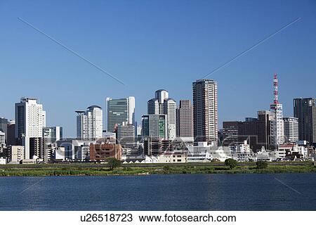 Stock Image - Osaka skyline. Fotosearch