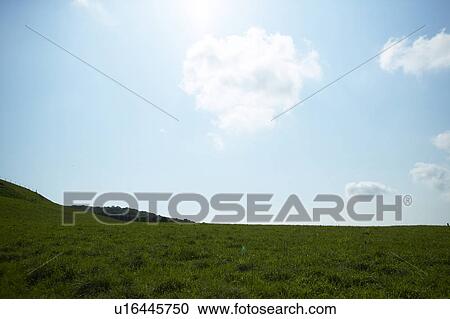 Stock Image - Plain and Blue Sky. Fotosearch