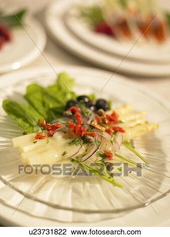 Plate of white asparagus, close up View Large Photo Image Stock Image - Plate of white asparagus, close up. Fotosearch