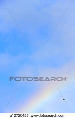 Stock Photography - Rainbow and Blue Sky, Hawaii, USA. Fotosearch