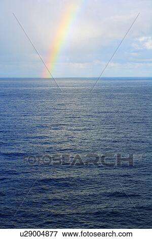 Rainbow Over the Sea Horizon, Hawaii, USA View Large Photo Image Stock Photo - Rainbow Over the Sea Horizon, Hawaii, USA. Fotosearch