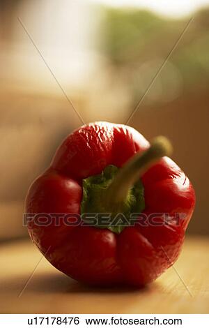 Stock Photograph - Red bell pepper, close up, differential focus. Fotosearch