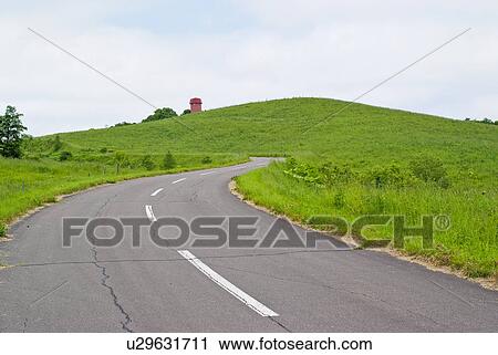 Stock Image - Road by ranch. Fotosearch