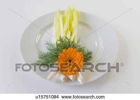 Salad with flowers, white background View Large Photo Image Picture - Salad with flowers, white background. Fotosearch