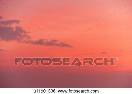 Sky and airplane at dusk View Large Photo Image Stock Photograph - Sky and airplane at dusk. Fotosearch