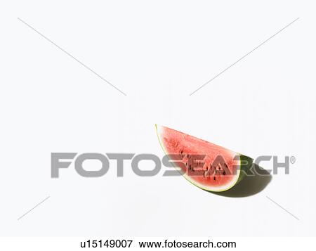 Stock Photo - Slice of watermelon, white background. Fotosearch