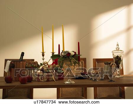 Picture - Table decorated for Christmas. Fotosearch