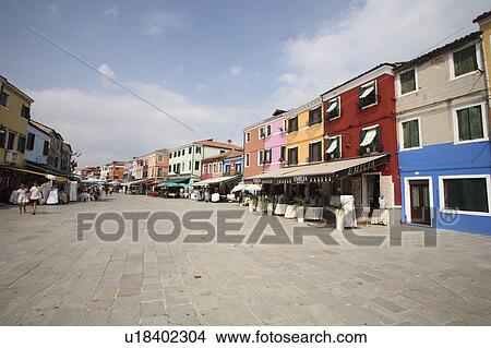 Picture - Townscape at Burano island. Fotosearch