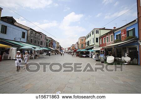 Townscape at Burano island View Large Photo Image Stock Image - Townscape at Burano island. Fotosearch