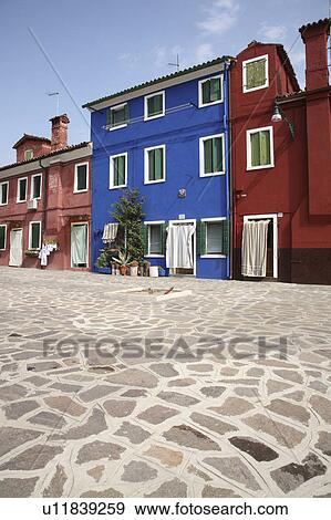 Townscape at Burano island View Large Photo Image Stock Photo - Townscape at Burano island. Fotosearch