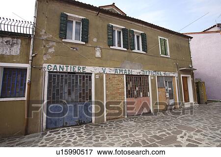 Stock Photo - Townscape at Burano island. Fotosearch