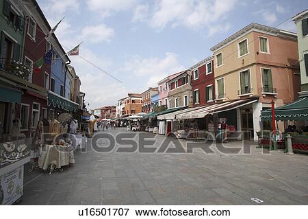 Townscape at Burano island View Large Photo Image Stock Photo - Townscape at Burano island. Fotosearch