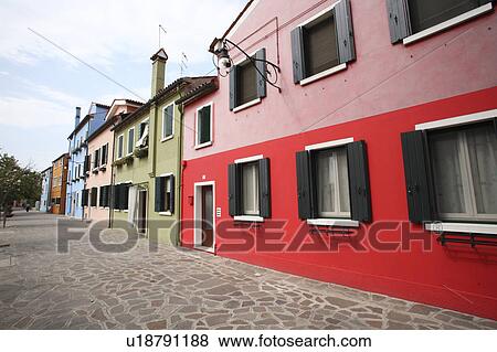 Stock Photo - Townscape at Burano island. Fotosearch